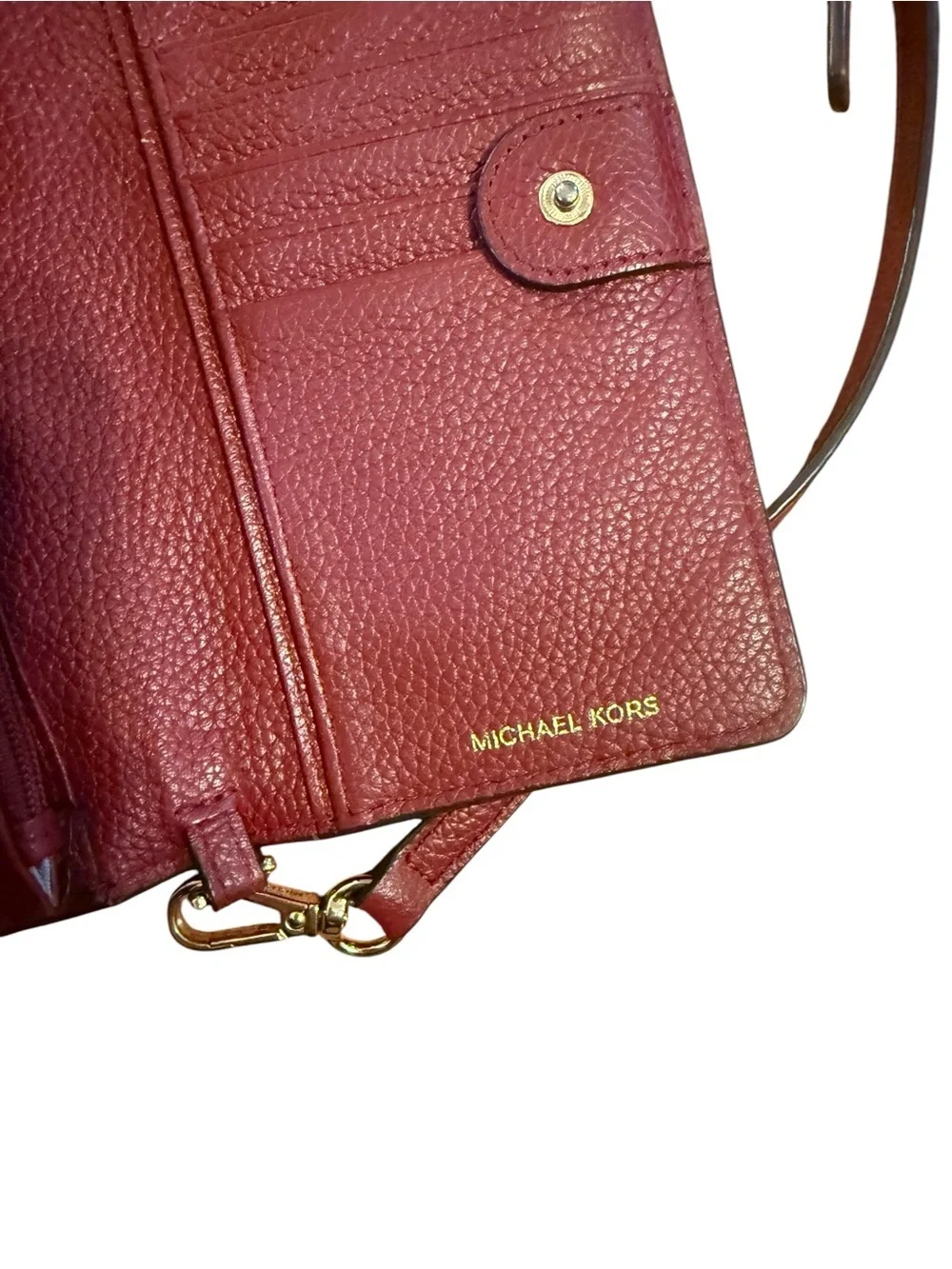 Michael Kors Pebbled Leather Wine Crossbody Bag